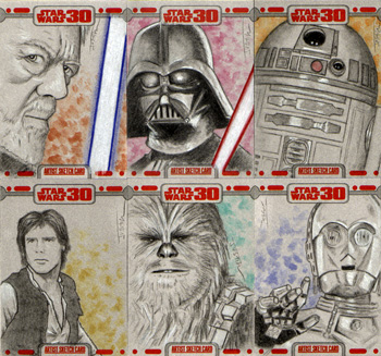 Justin Chung Star Wars 30th Anniversary Sketch Cards