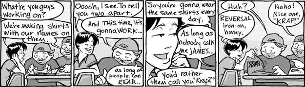 Park and James decide to make shirts with their names on them.