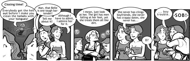Belle is one tough bartender!
